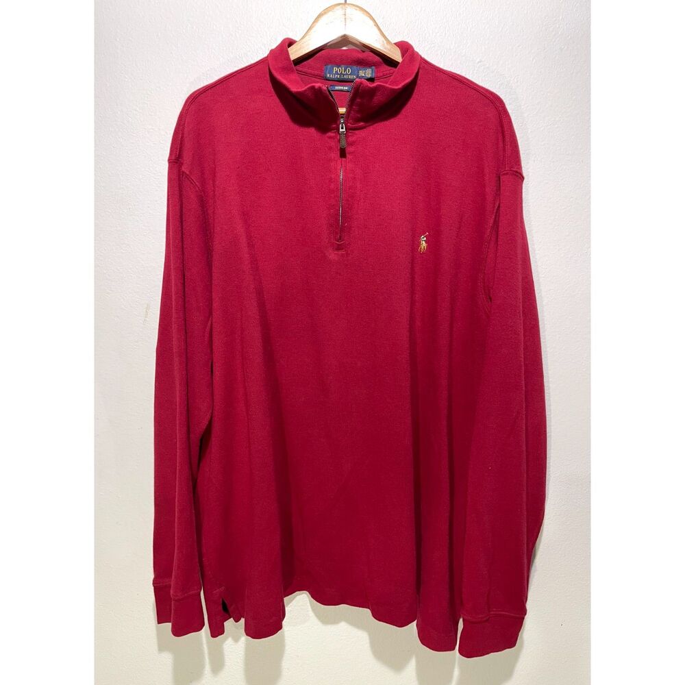 Polo Ralph Lauren Estate Rib sweatshirt long sleeve flesh pony red men 2XL T
